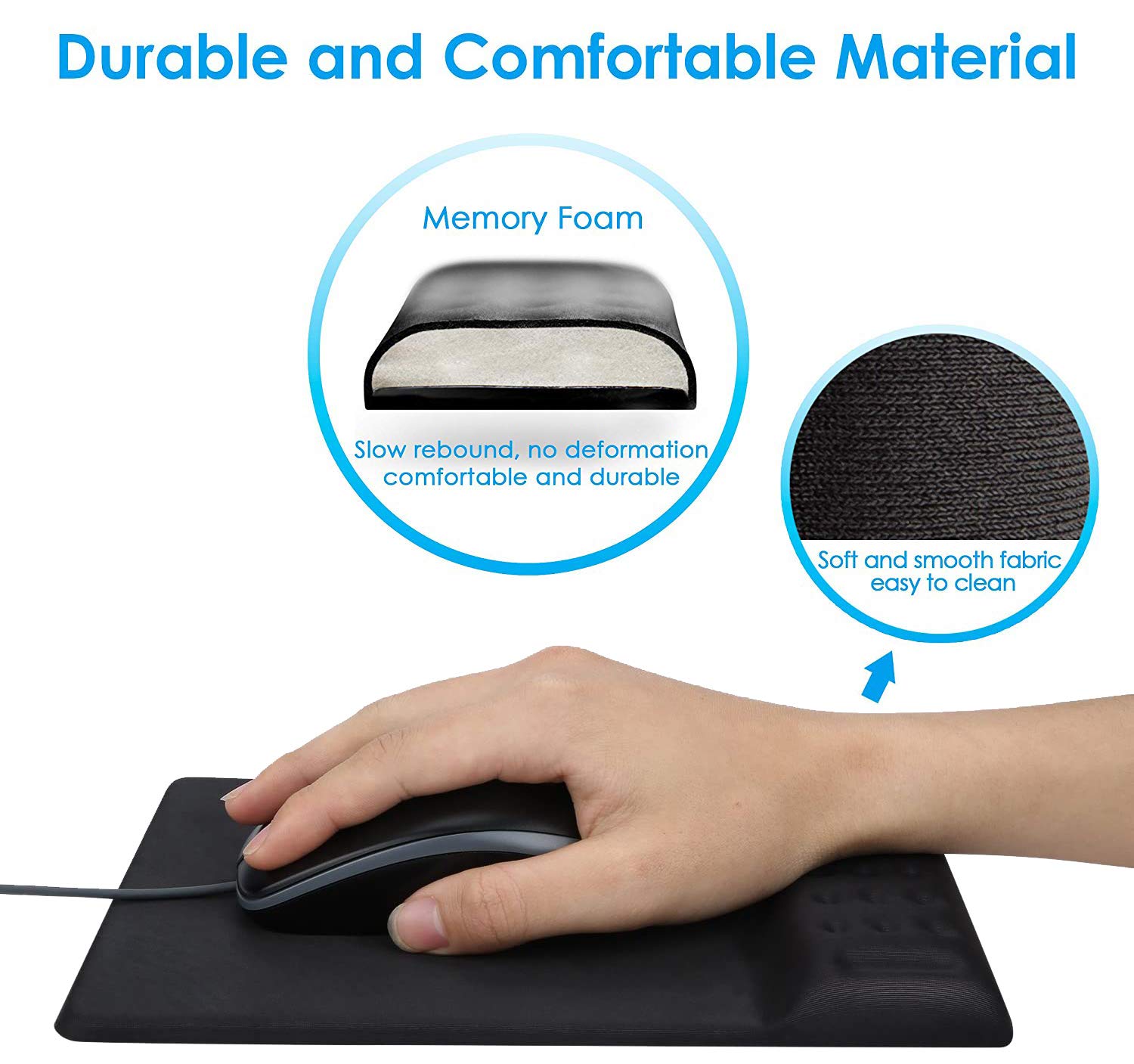 Ergonomic Keyboard Wrist Rest & Mouse Pad Set with Memory Foam - Pain Relief Support for Computer, Laptop, Typing - Perfect for Office, Home & Gaming Setup (Medium Size & Mouse Pad Included)