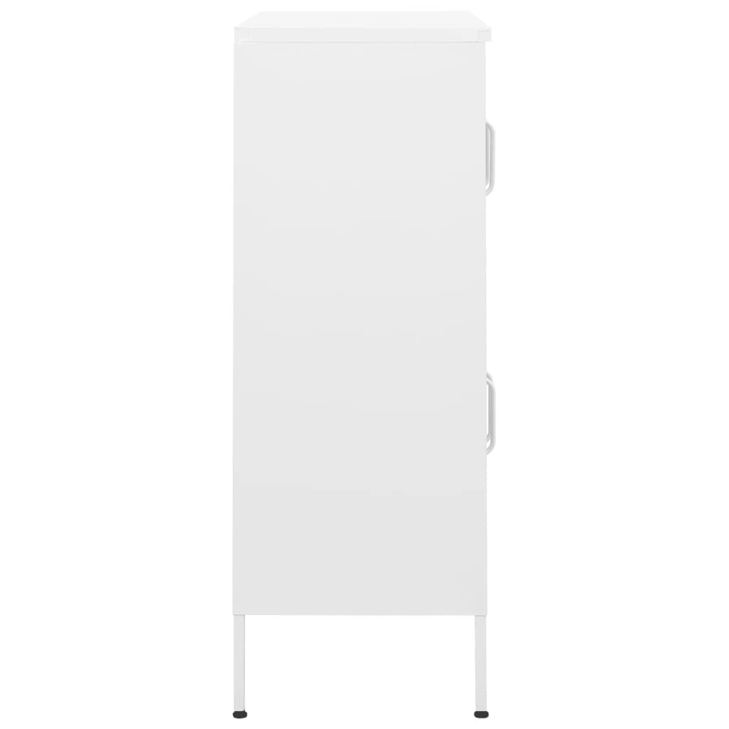 vidaXL White Steel Storage Cabinet - Freestanding File Cabinet with Shelves for Home & Office Organization | Industrial Style Filing Storage Solution for Documents, Supplies & Office Essentials