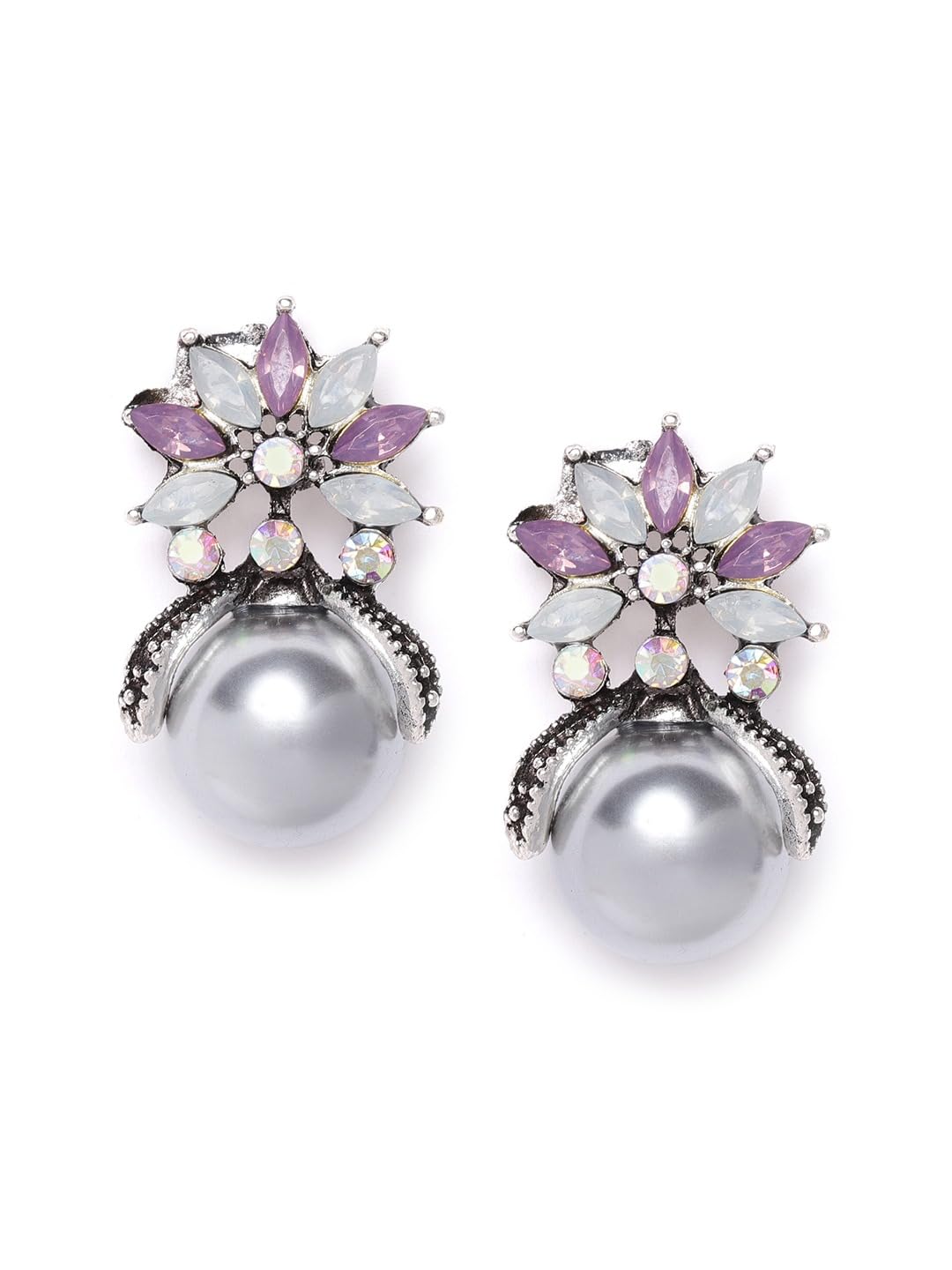 YouBella Women's Crystal Stud Earrings - Elegant Hypoallergenic Jewelry for Girls & Women - Perfect for Weddings, Parties & Everyday Wear