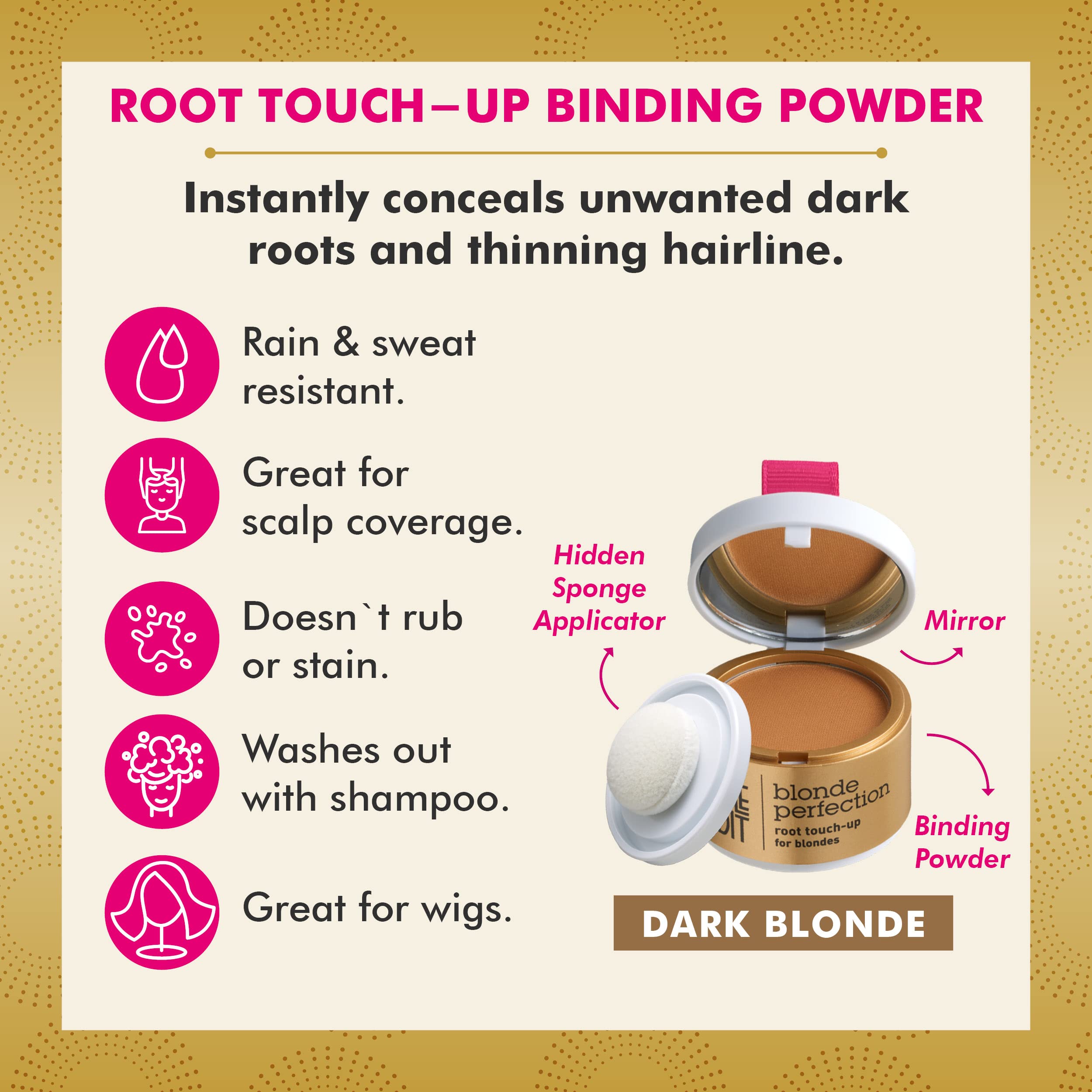 Style Edit Root Touch Up Powder (5 Pack) - Water Resistant, Non-Sticky & Mess-Free Dark Blonde Hair Color for Covering Gray Roots & Dark Roots Between Salon Visits | Perfect for Travel, Work & Everyday Use