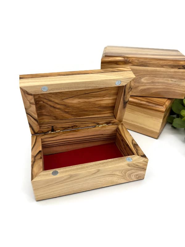 Handcrafted Olive Wood Rosary Box from Holy Land - Baptism, Confirmation & First Communion Gift Set for Girls - Keepsake Jewelry Storage Box - Perfect for Religious Ceremonies & Home Decor