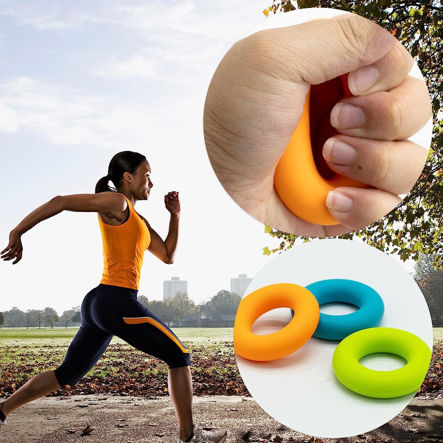 Hand Grip Strengthener Rings - 4Pcs Silicone Finger Exercise Rings for Forearm & Grip Strength Training - Muscle Builder for Athletes, Rock Climbers, Musicians & Office Workers - Perfect for Gym, Home & Workplace Use