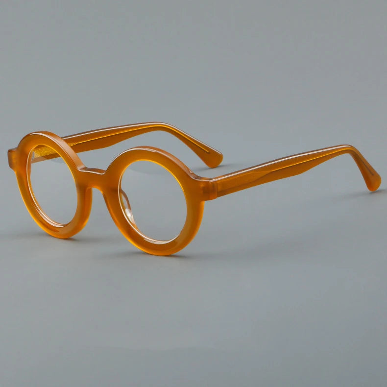 CCspace Unisex Full Rim Round Acetate Eyeglasses 57151 - Stylish & Lightweight Frame for Men & Women - Perfect for Reading, Working & Daily Fashion Accessory