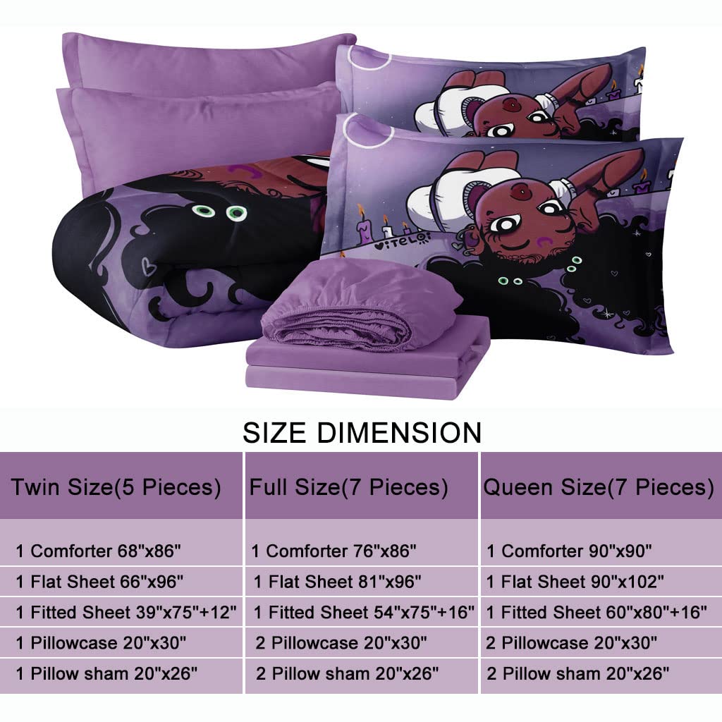 Purple Twin Comforter Set with Sheets - Black Girl Magic Bedding for Kids & Teens | Cute Princess Bedroom Decor | Complete Bed in a Bag Set for Girls' Room | Perfect for Sleepovers, Birthday Gifts & Cozy Bedtime