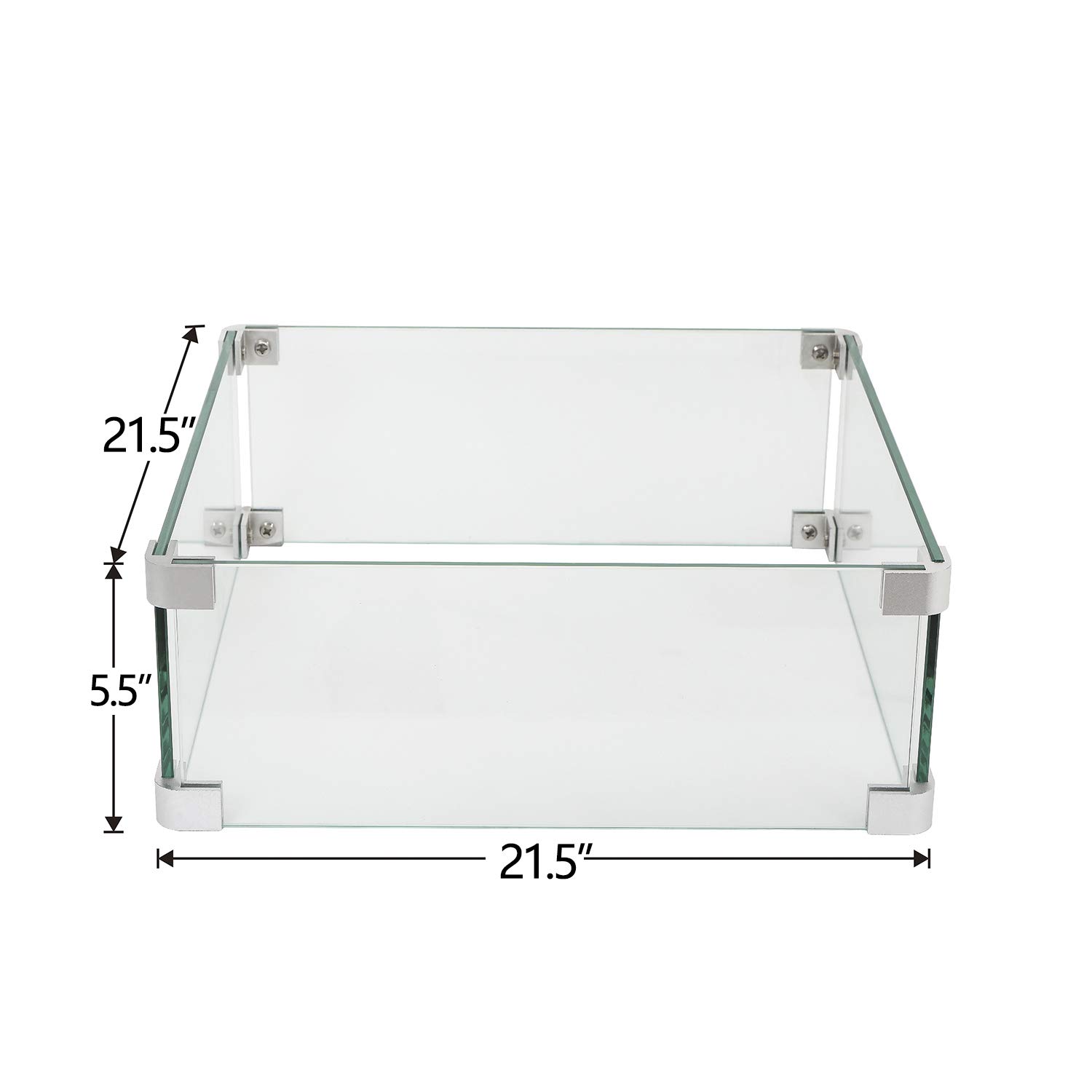 Premium Tempered Glass Wind Guard for Fire Pit - 21.5