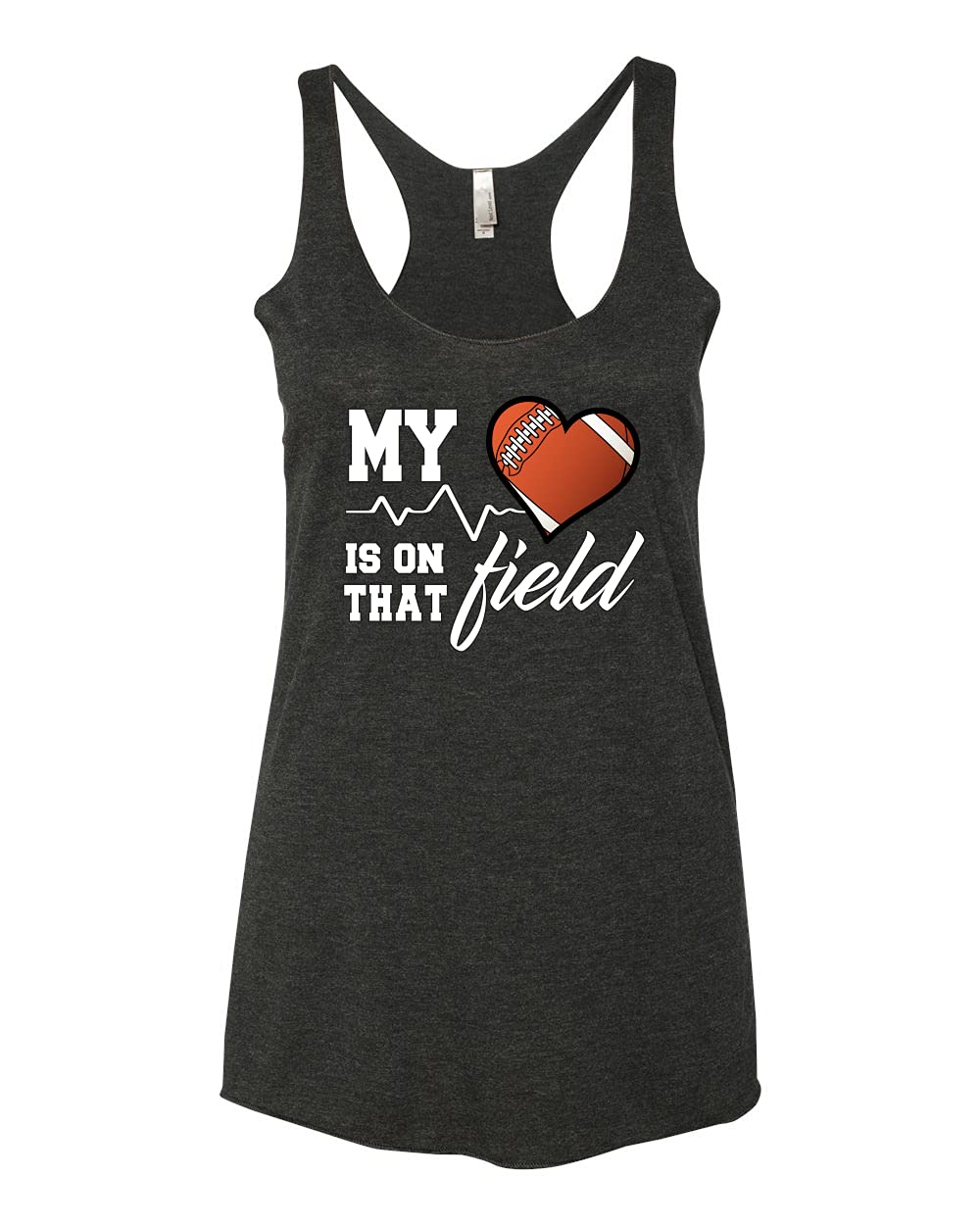My Heart is On That Football Field Sports Tri-Blend Racerback Tank Top - Breathable Workout Shirt for Football Fans, Gym & Casual Wear