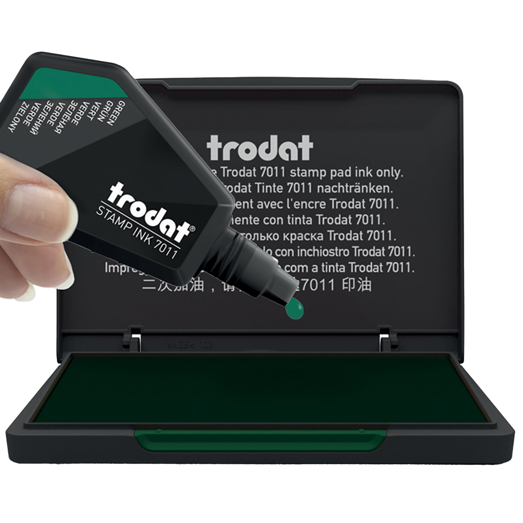 Trodat 9051 Green Ink Pad for Business Stamps - Self-Inking Stamp Refill, High-Quality Dye Ink, Long-Lasting - Perfect for Office, Legal Documents & Notary Use