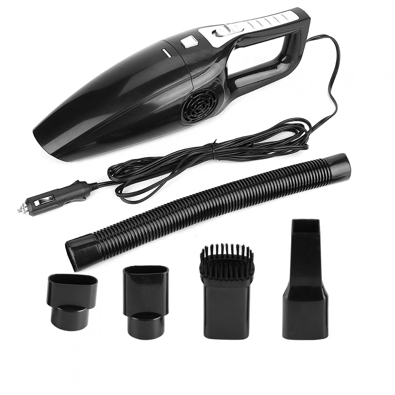 12V 3600Pa Portable Car Vacuum Cleaner - Handheld Wet/Dry Dual-Use Dust Catcher for Cars, Trucks & Boats (Black) | Ideal for Cleaning Seats, Carpets & Hard-to-Reach Areas