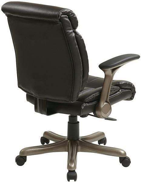 Work Smart Eco Leather Task Chair with Flip Arms [ECH8967R5] - Ergonomic Office Chair for Home & Business - Perfect for Long Work Hours & Conference Rooms