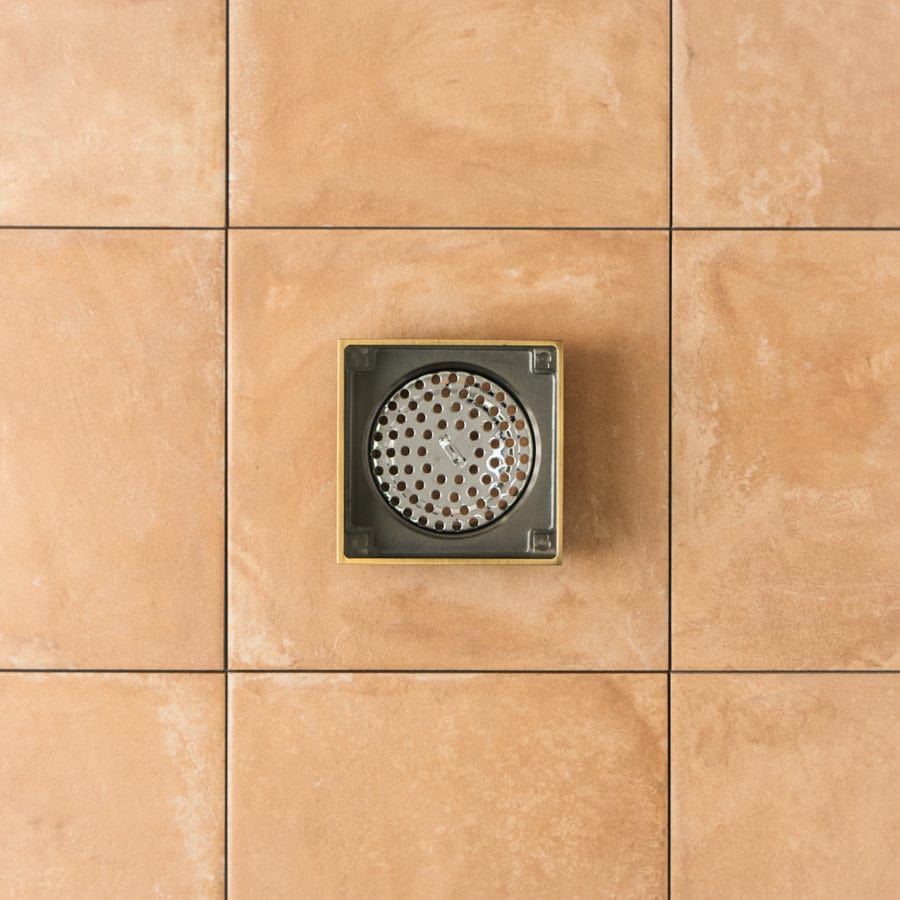 Antique Brass Tile Insert Floor Waste Drain - Perfect for Bathroom, Shower & Kitchen Renovations
