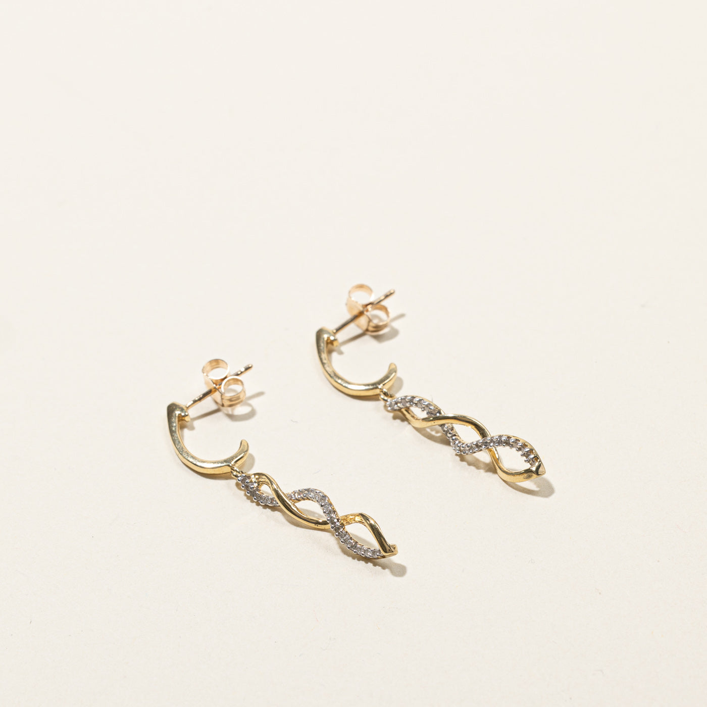 0.14ctw Diamond Infinity Earrings for Women - Elegant Sterling Silver Hoop Earrings for Anniversary, Wedding & Valentine's Day Gifts