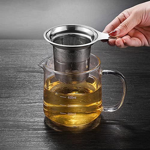 Premium Stainless Steel Extra Fine Mesh Tea Infuser - Large Capacity Loose Leaf Tea & Coffee Strainer with Hanging Handle - Easy Clean Tea Steeper for Teapots, Mugs & Cups - Perfect for Home, Office or Travel Use