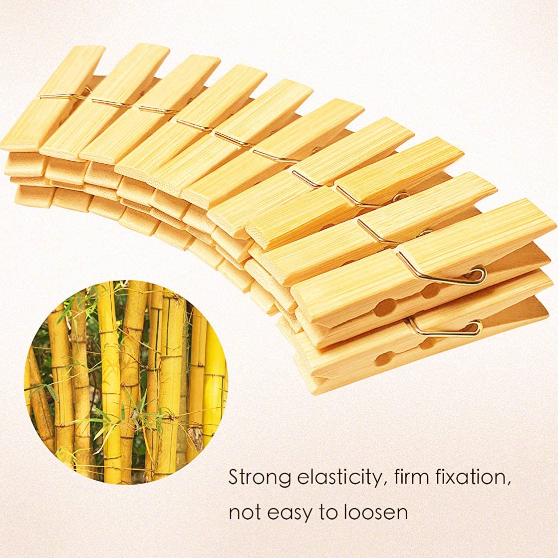 Bamboo Wooden Clothespins - 20Pcs Mini Clips for Food Bags, Chips, Clothes & Crafts | Strong Grip Chip Clips for Kitchen, Laundry & DIY Projects