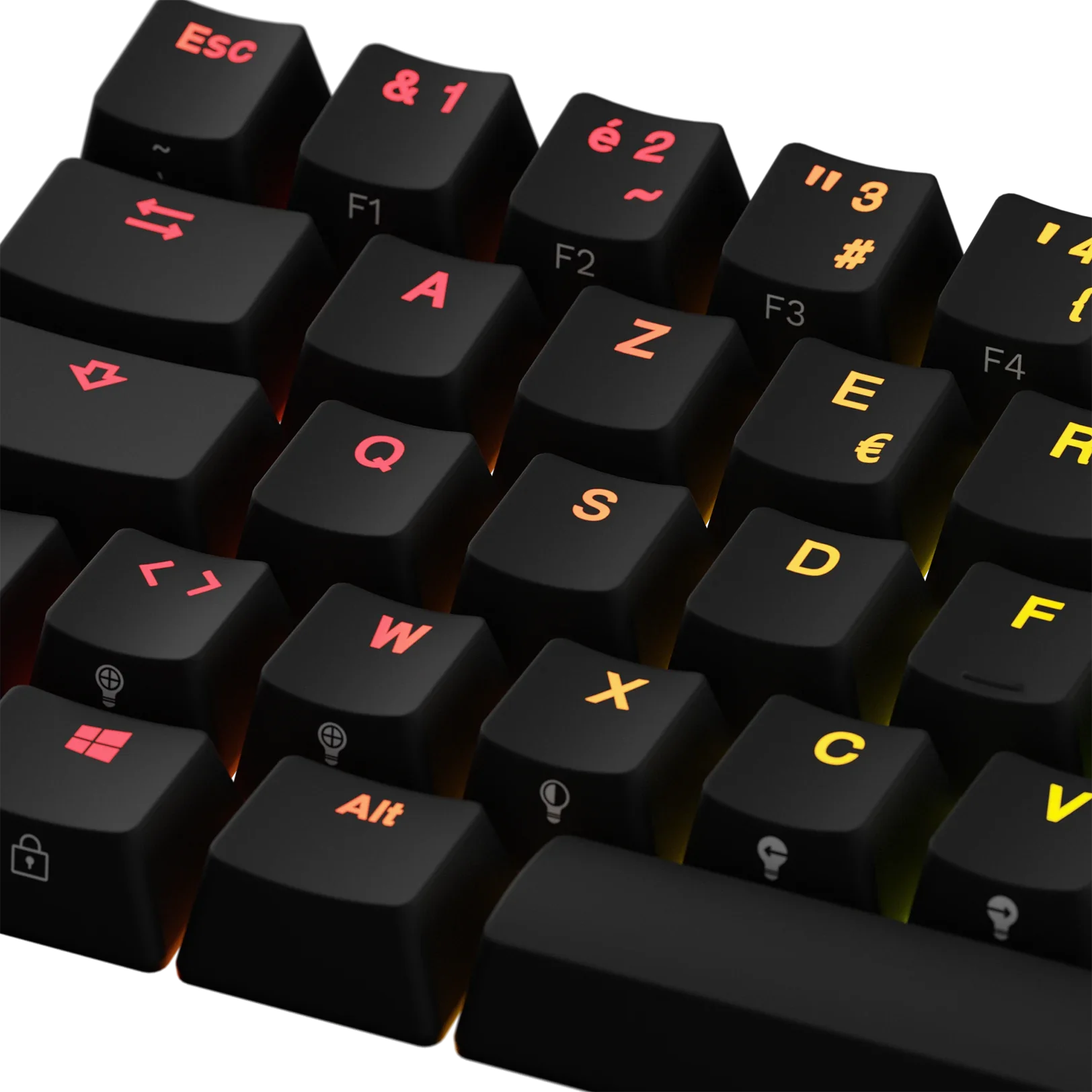 Backlit Black FR Keycaps for Mechanical Keyboards - Perfect for Gaming, Typing & Custom Builds