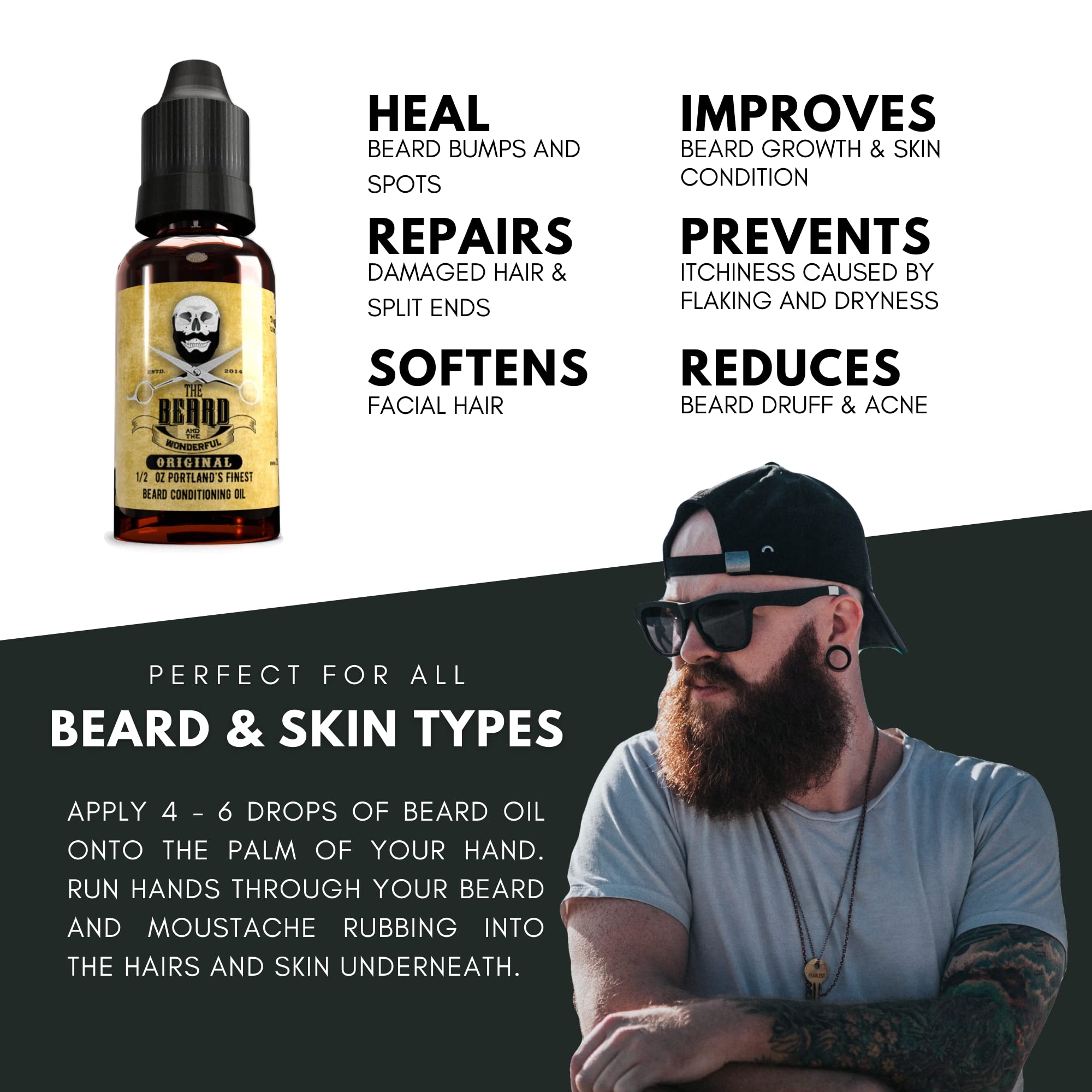 Premium Beard Oil for Men - Natural Jojoba Oil Beard Conditioner | Softens, Strengthens & Promotes Beard Growth | 15ml Bottle | Perfect for Daily Grooming & Styling