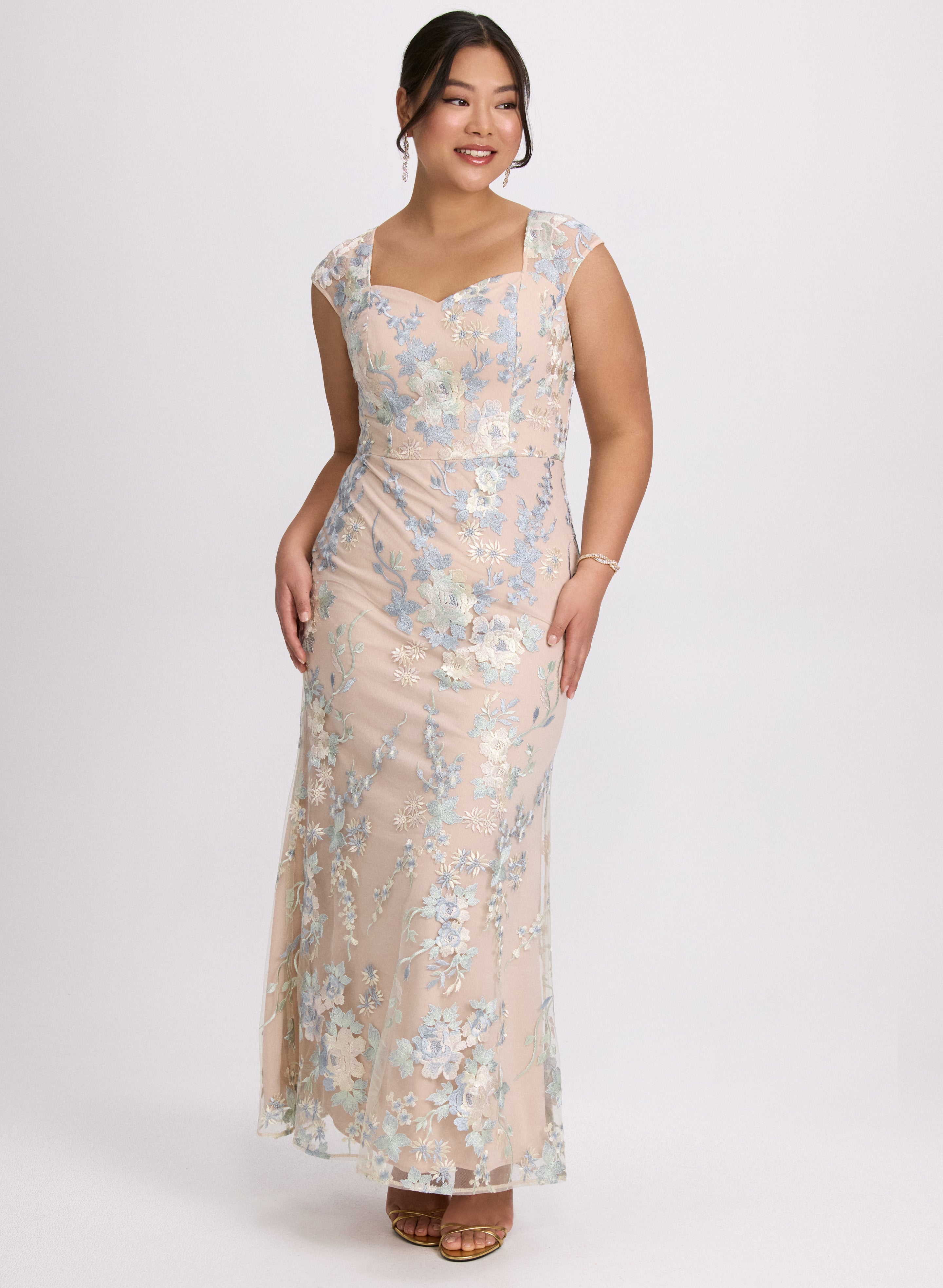 Elegant Floral Embroidered Tulle Dress for Women | Summer Wedding Guest Dress | Boho Chic Party Gown | Perfect for Garden Parties, Bridal Showers & Special Occasions