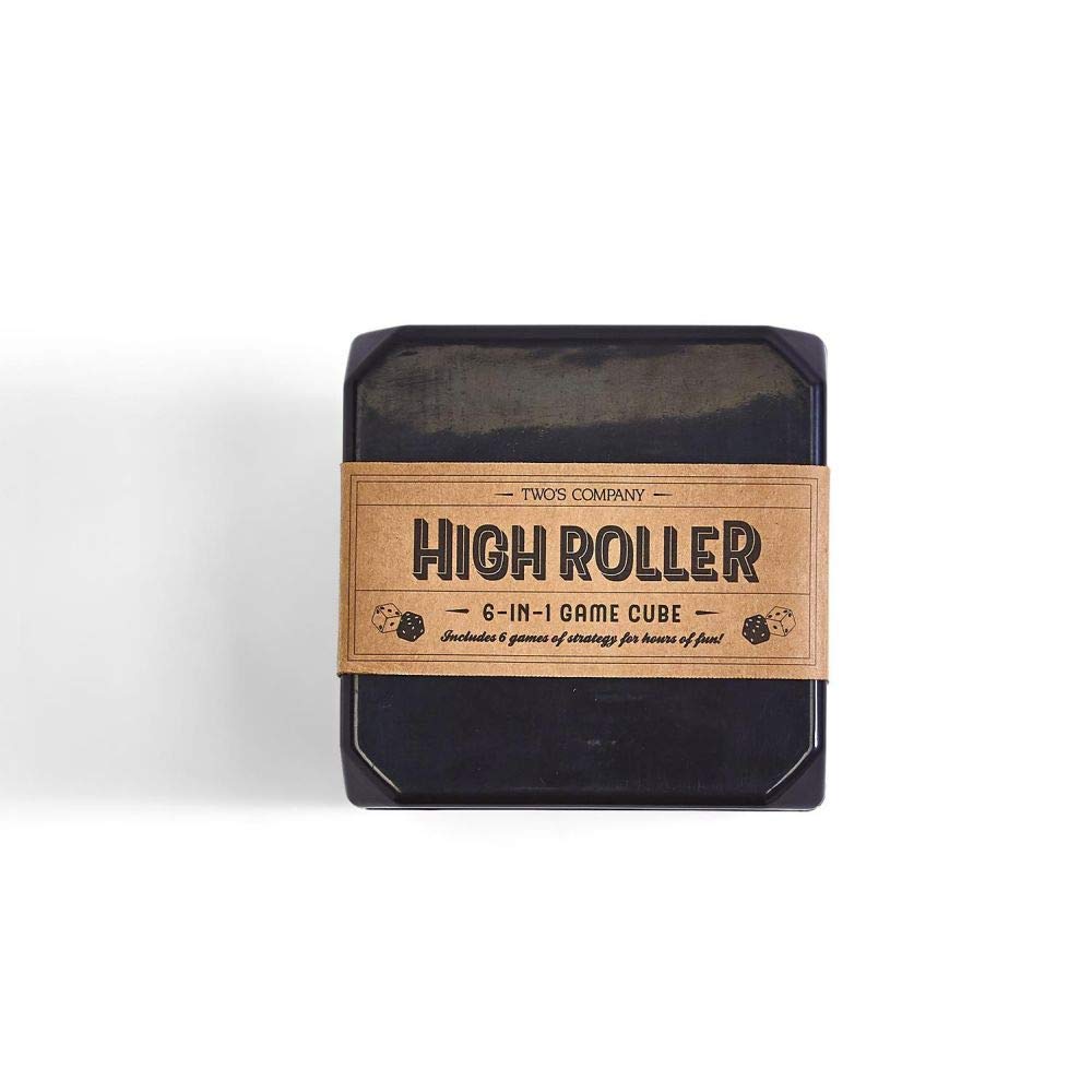 High Roller 6-in-1 Game Cube Set with 60 Poker Chips, Dominoes, Chess, Backgammon & Cards - Portable Multi-Game Entertainment for Travel, Parties & Family Game Nights