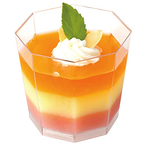 Foraineam 100 Pack 5.4 oz Clear Plastic Dessert Cups with 100 Spoons - Disposable Appetizer Serving Bowls for Parties, Weddings, Catering, Picnics & Events - Perfect for Ice Cream, Pudding, Fruit Salads & Snacks