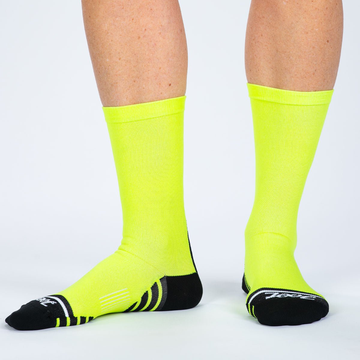 Unisex 6-Pack Team Zoot 2025 Safety Green Athletic Socks - Running, Cycling & Workout Performance Socks for Men & Women