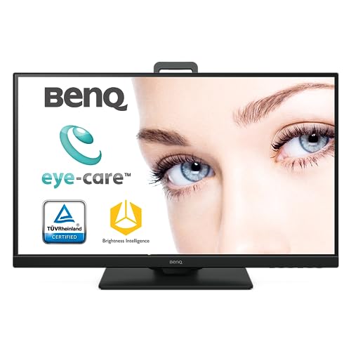 BenQ GW2485TC 24 Inch 1080p IPS Office Monitor with Eye Care Tech, Adaptive Brightness, Height & Tilt Adjustment - Built-in Speakers, Noise Cancelling Mic, Daisy Chain - DisplayPort, HDMI, USB-C - Perfect for Home Office, Coding, and Video Conferencing