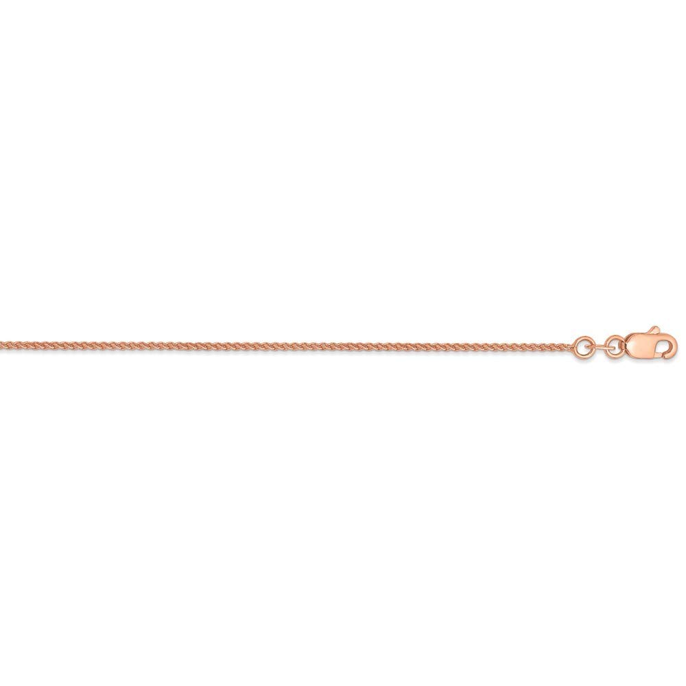 14K Solid Gold Spiga Chain Necklace for Women - Yellow, Rose & White Gold Options - 14