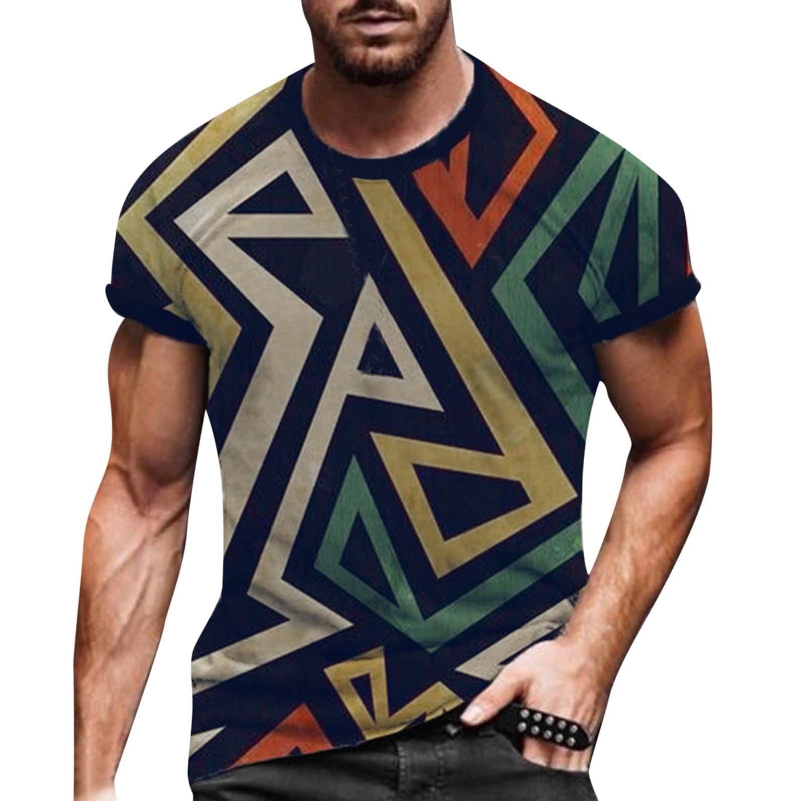 Men's Button Down Shirts - Casual Loose Fit Short Sleeve Dress Shirts with O-Neck Collar for Spring & Summer | Office Wear, Business Casual & Outdoor Activities