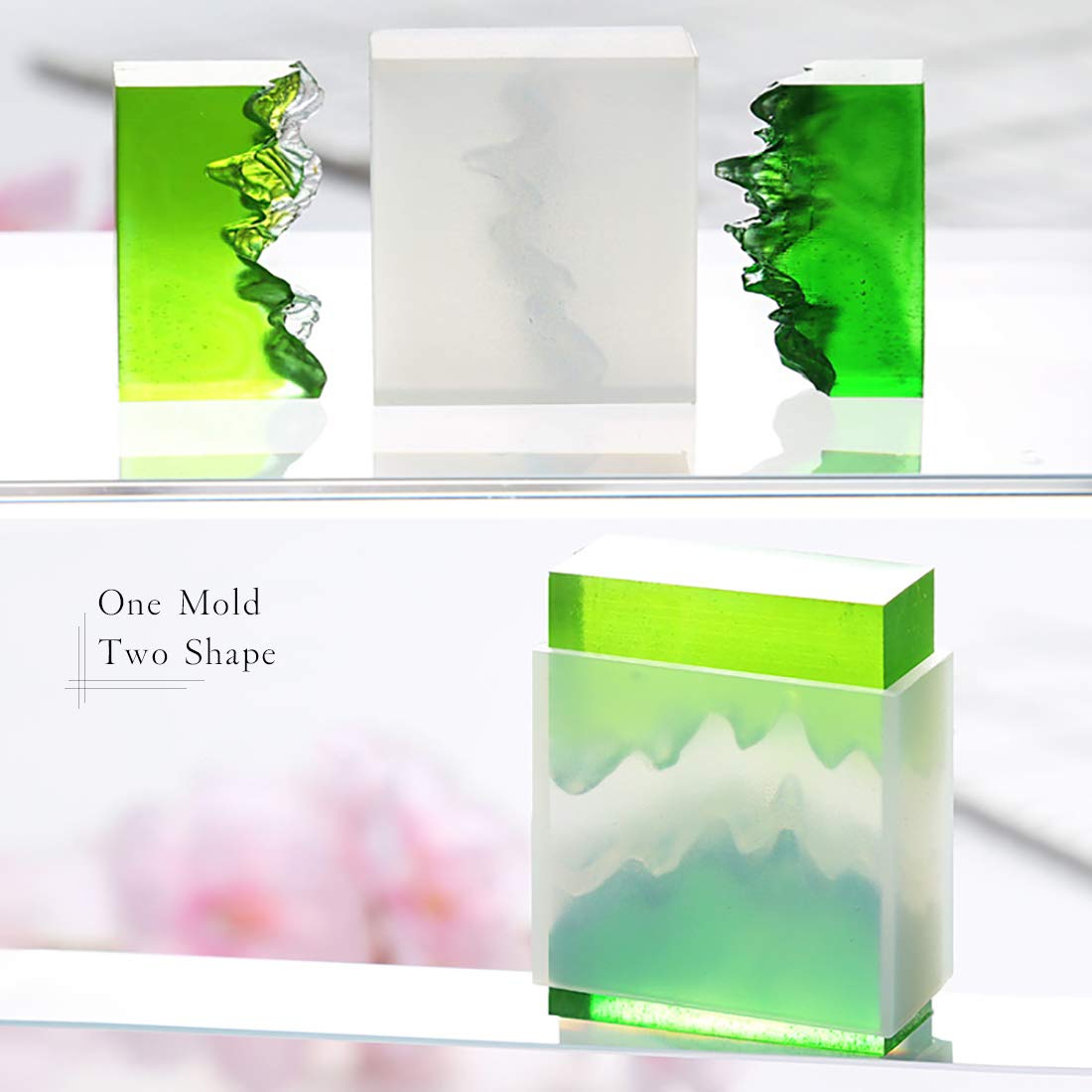 FineInno 3-Piece Mountain Resin Molds Set - Iceberg Silicone Molds for Epoxy Resin Casting, DIY Polymer Clay Crafts & Micro Landscape Art - Perfect for Paperweights, Home Decor & Gift Making
