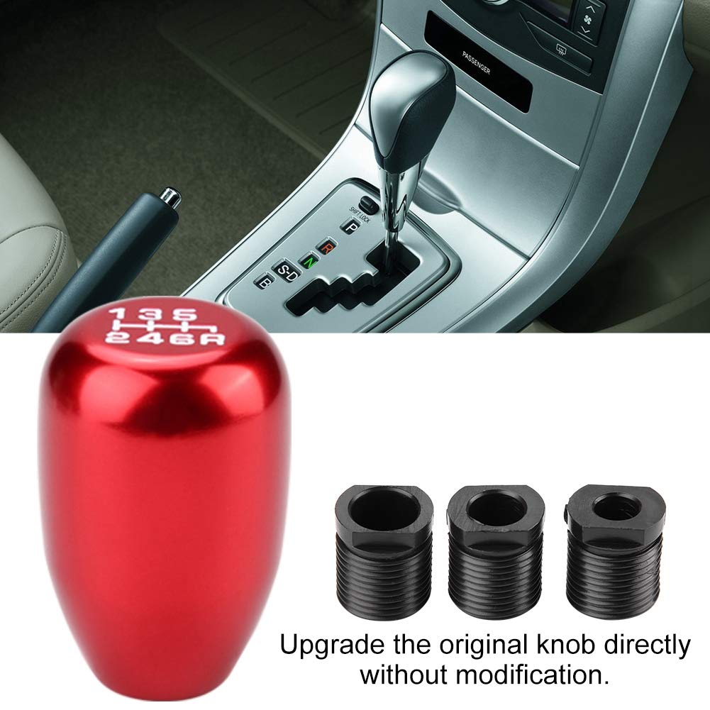 6 Speed Shift Knob - Red Universal Manual Shifter Knob for Subaru WRX 2020 & 2004 Scion xB - High Performance Gear Stick Head - Perfect for Racing, Car Enthusiasts & Gaming Simulation Setups