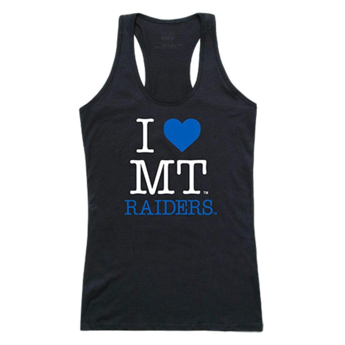 MTSU Middle Tennessee State University Blue Raiders Women's Love Tank Top - Soft Black Cotton Tee for Casual Wear, Gym & School Spirit