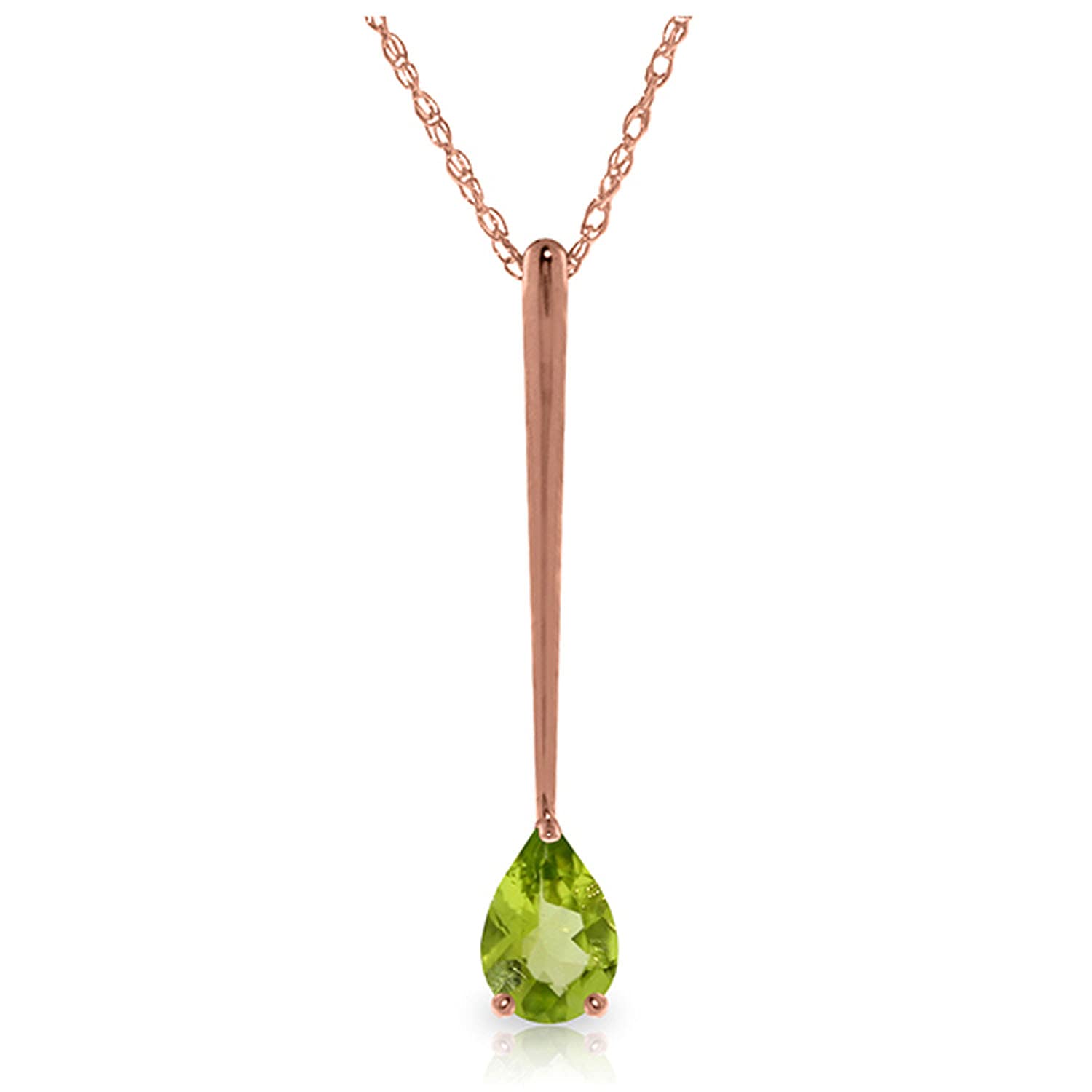 14K Solid Gold Necklace with Natural Peridot Gemstone - Elegant Women's Jewelry for Everyday Wear & Special Occasions | GG Galaxy Gold Collection