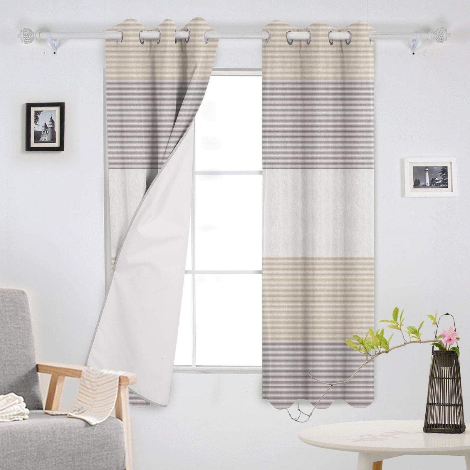 Blackout Window Curtains - Ethnic Stripes Modern Decor for Bedroom & Living Room