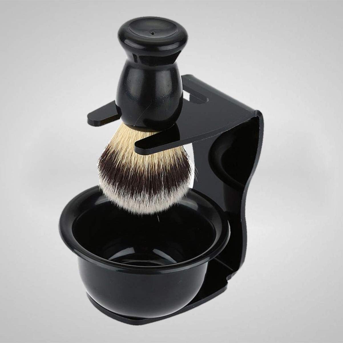 Acrylic Headphone Stand with Beard Shaving Kit - Premium Headset Holder & Shaving Bowl Set for Men | Perfect for Gaming Setup & Grooming Station