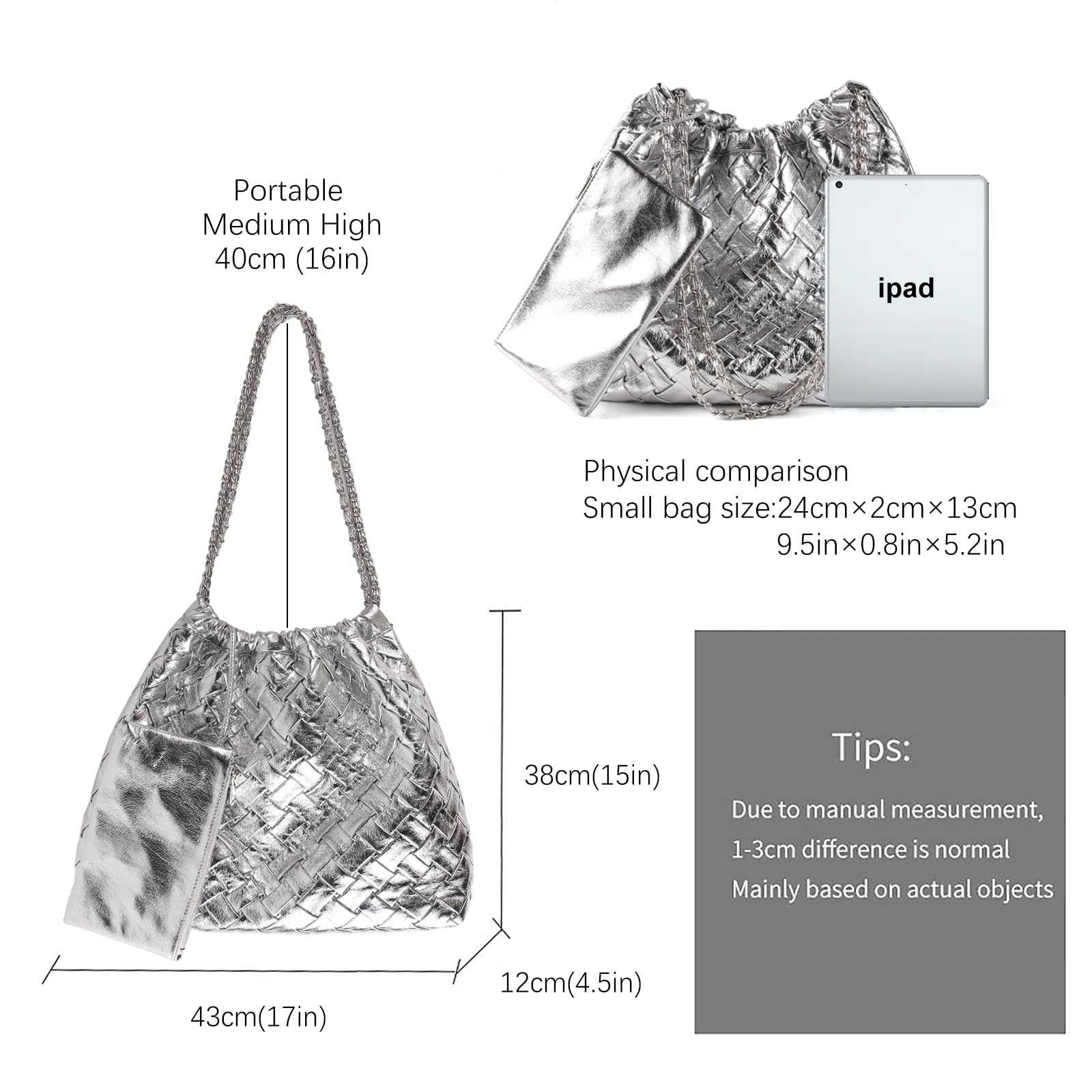 Stylish Large Woven Leather Tote Bag for Women - Spacious Travel Shoulder Purse & Everyday Handbag for Work, Beach, Shopping & Commute