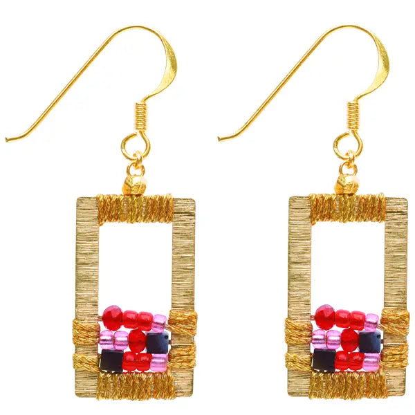 Boho Chic Rose Earrings for Women - Handmade Floral Dangle Earrings - Perfect for Festivals, Weddings & Boho Fashion