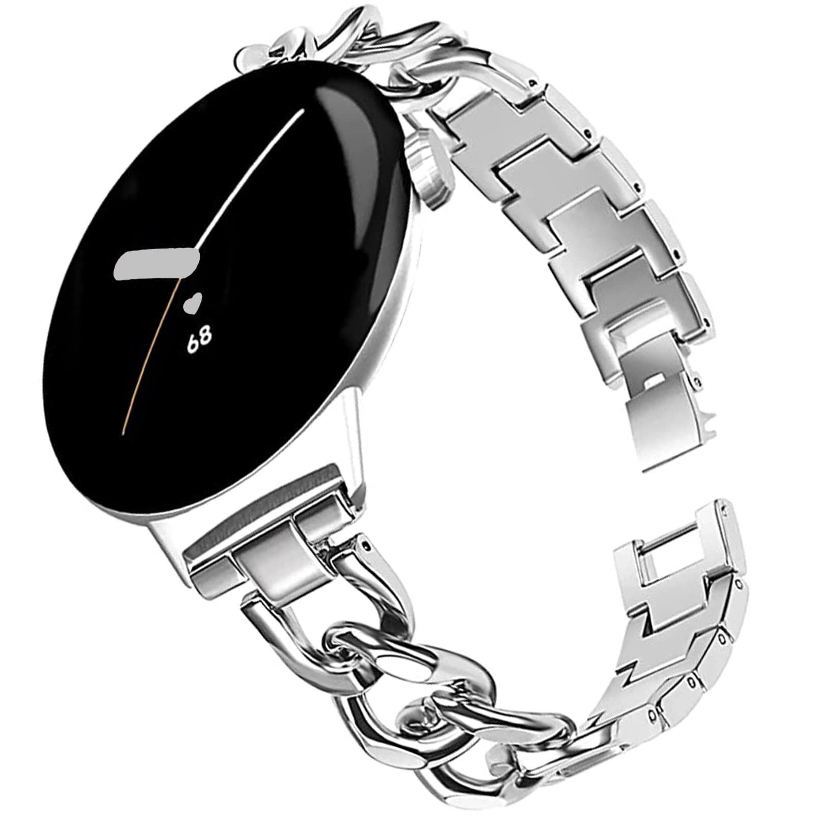 Premium NINKI Stainless Steel Band for Google Pixel Watch 3 41MM 2024/Pixel Watch 2 2023 - Luxury Slim Metal Strap [No Gap Design] Compatible with Pixel Watch 1 2022 - Perfect for Business, Formal & Evening Wear