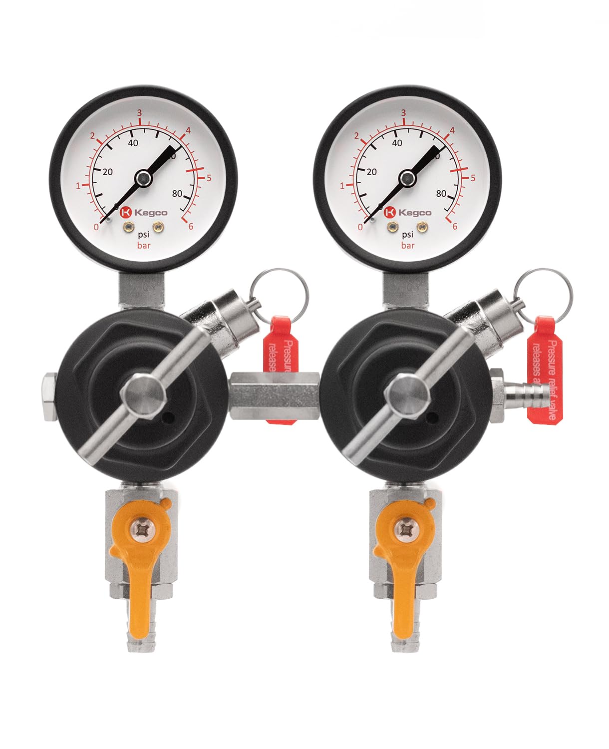 Kegco Dual Gauge Secondary CO2 Regulator for Homebrew Beer Dispensing - Black | Perfect for Kegerators, Draft Beer Systems & Home Brewing Setups