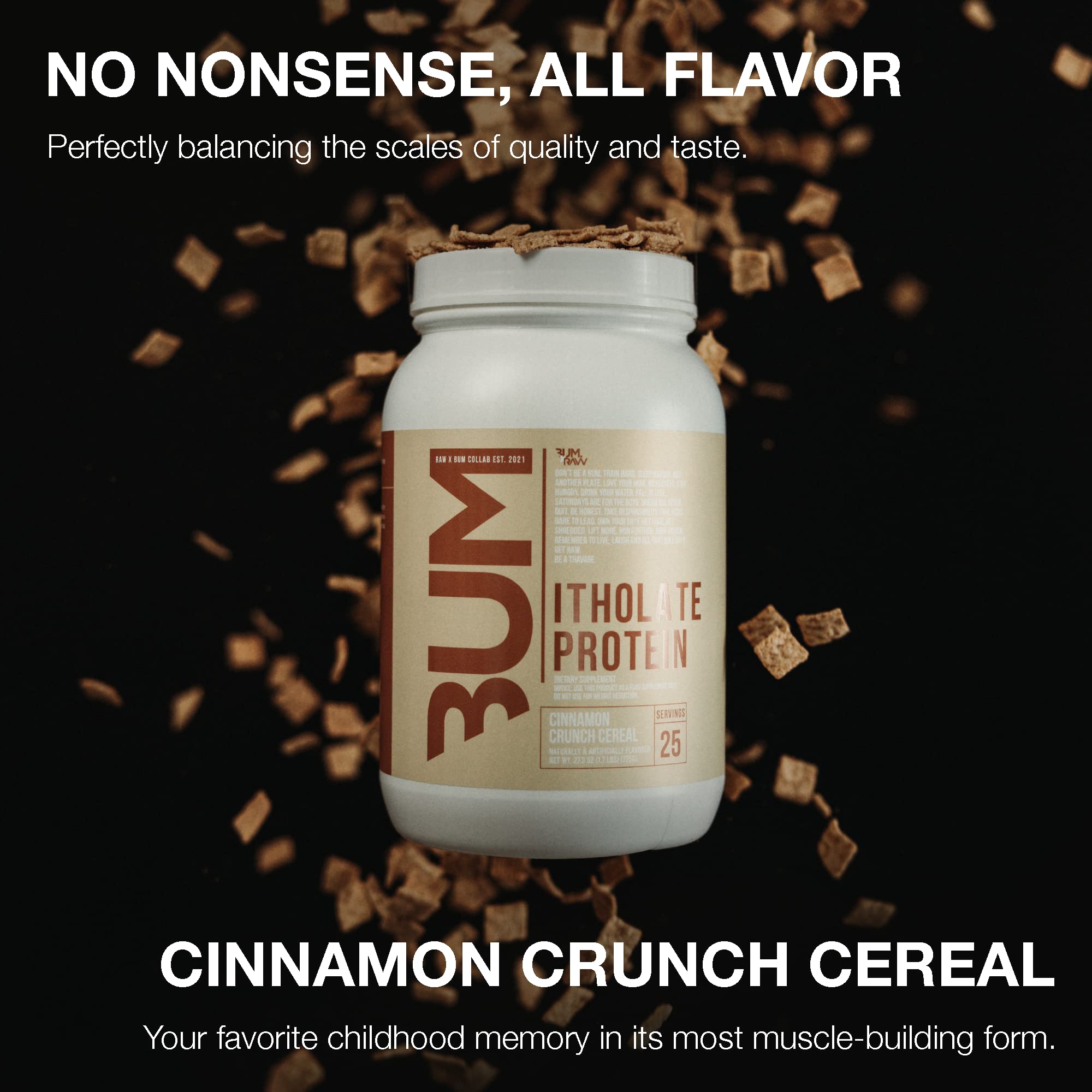 CBUM Itholate Protein Powder - 100% Grass-Fed Whey Isolate, Cinnamon Crunch Flavor - Low Fat & Low Carb for Muscle Growth & Recovery - 25 Servings | Pre-Workout & Post-Workout Supplement for Athletes & Fitness Enthusiasts