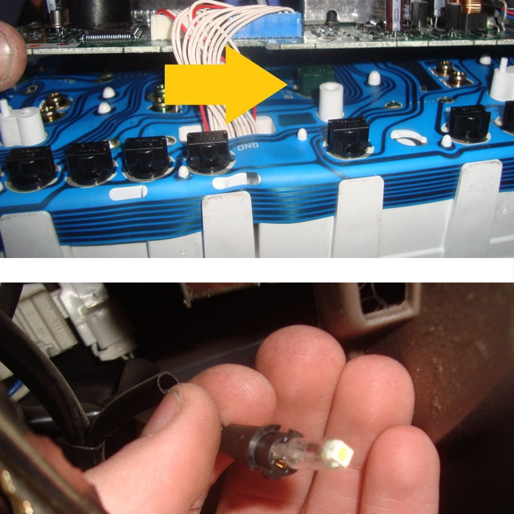 10pcs White 3 SMD LED Bulbs for T4/T5 Gauge Cluster (37 73 74 79) - Perfect for Car Dashboard Instrument Panel Lighting Upgrade