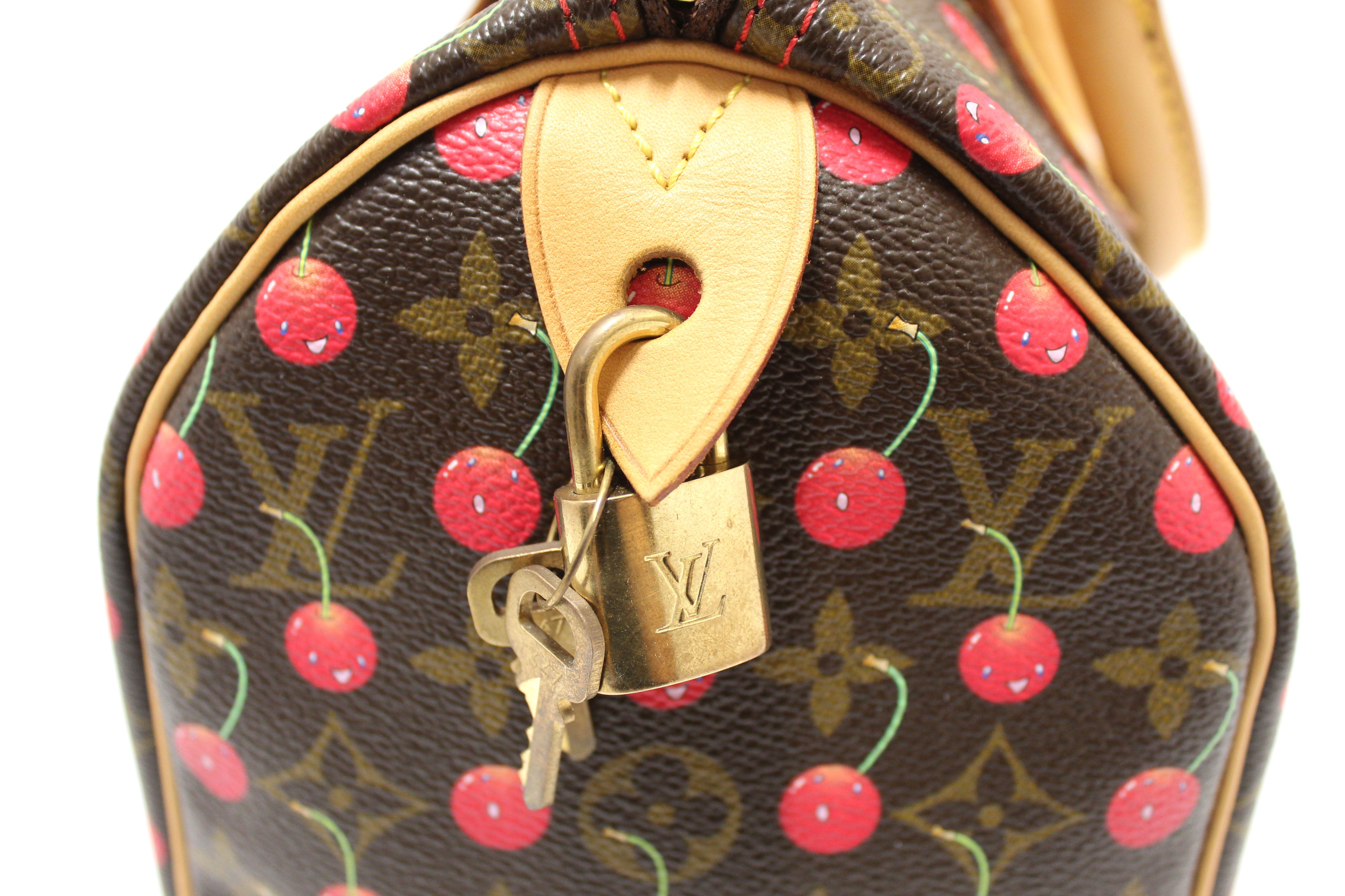 Authentic Louis Vuitton Monogram Cherry Cerises Speedy 25 Handbag - Limited Edition Luxury Shoulder Bag for Women, Perfect for Date Night & Travel Accessories
