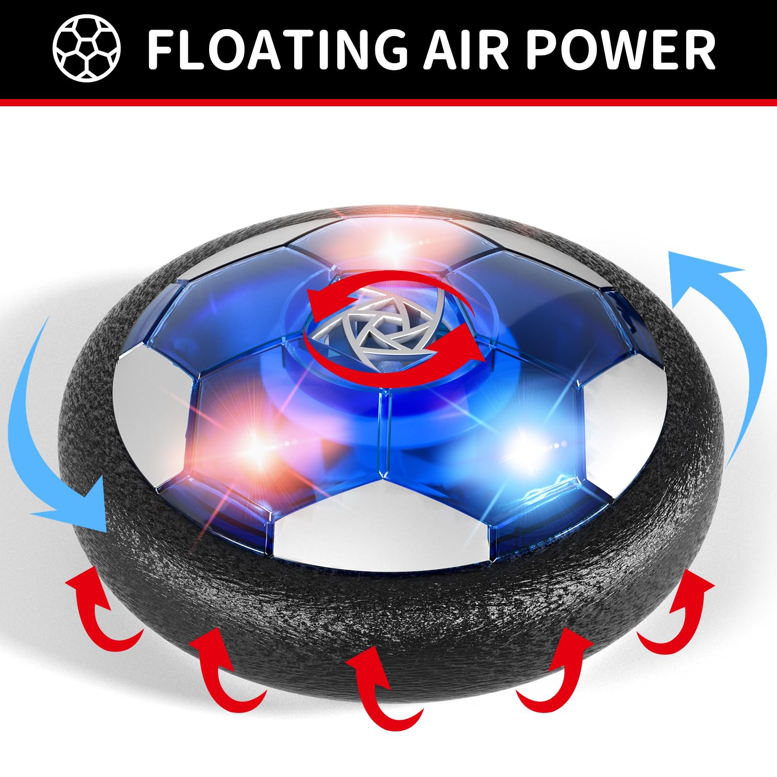 Bennol Hover Soccer Ball Toy Set for Kids - 2 Goals & 2 Balls - Indoor Outdoor Sports Toys for Boys Ages 3-8 - Perfect Birthday Gift for Toddlers - Fun for Backyard, Playroom & Park Games