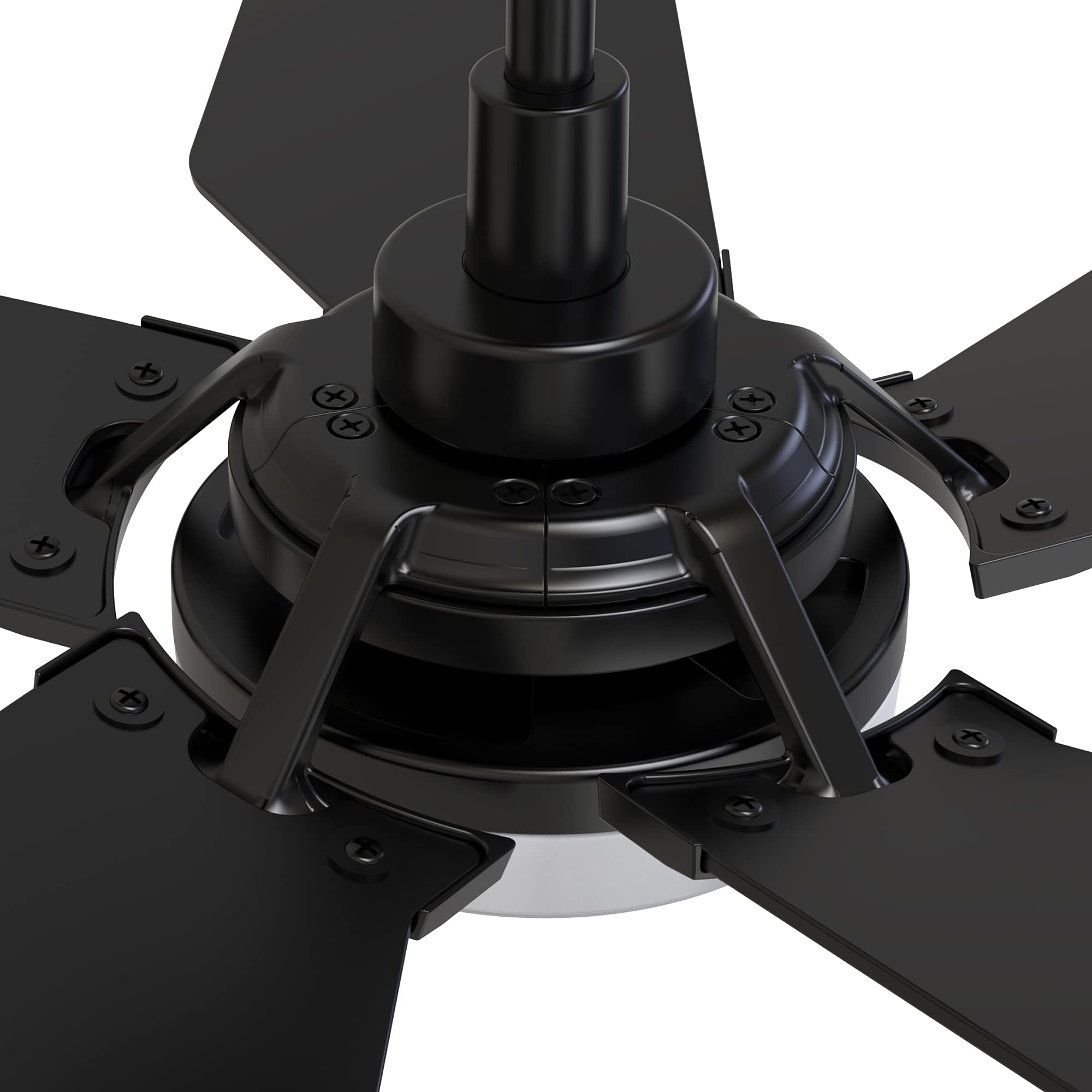 SMAAIR 52 Inch Smart Ceiling Fan with Light - 5 Blade Low Profile Flush Mount Fan, 10 Speed DC Motor & Dimmable LED - APP/Alexa/Google Assistant/Siri Shortcuts Compatible - Perfect for Bedroom, Living Room, Office (Black)