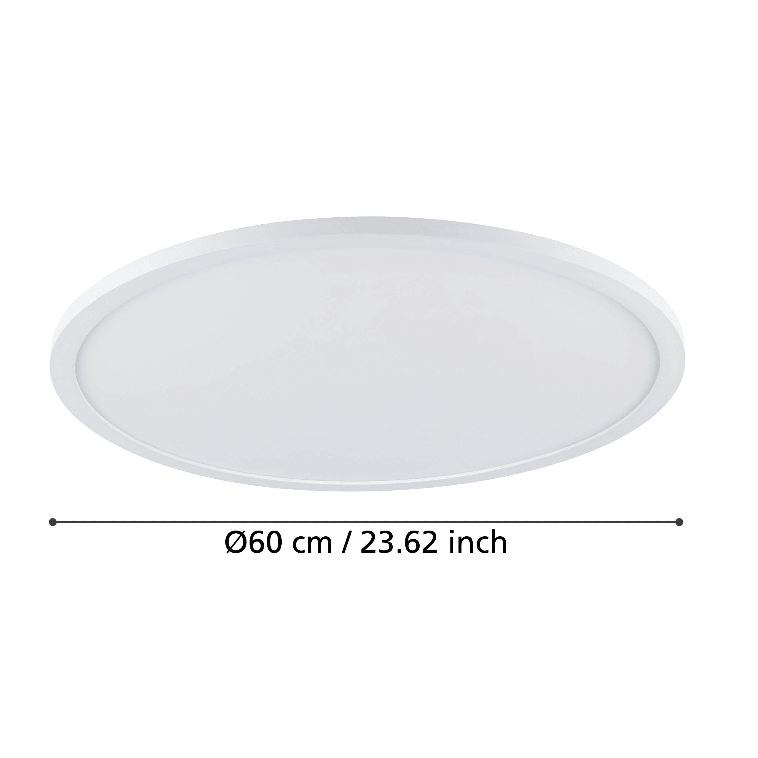 Eglo Connect Sarsina Z Smart LED Ceiling Light - 60cm Round Flush Mount, Dimmable White Light, Works with Alexa & Google Home - Perfect for Living Room, Bedroom or Kitchen Lighting