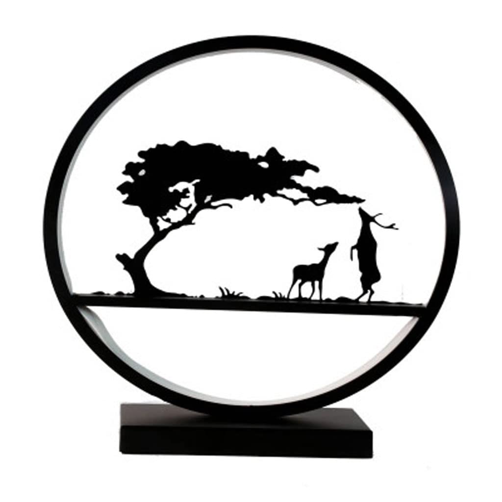 Minimalist Modern Scandinavian Table Lamp - Eye-Shaped Bedside Lamp for Bedroom & Living Room, Creative Kids Night Light with Deer Silhouette Design, Decorative Gift Idea (AA Battery Powered) - Perfect for Nursery, Dorm Room & Cozy Home Decor
