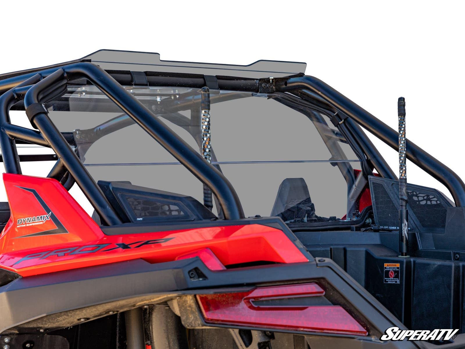 SuperATV Rear Windshield for Polaris RZR PRO XP - Durable UTV Windshield for Off-Road Protection & Dust Control | Perfect for Trail Riding, Hunting & Outdoor Adventures