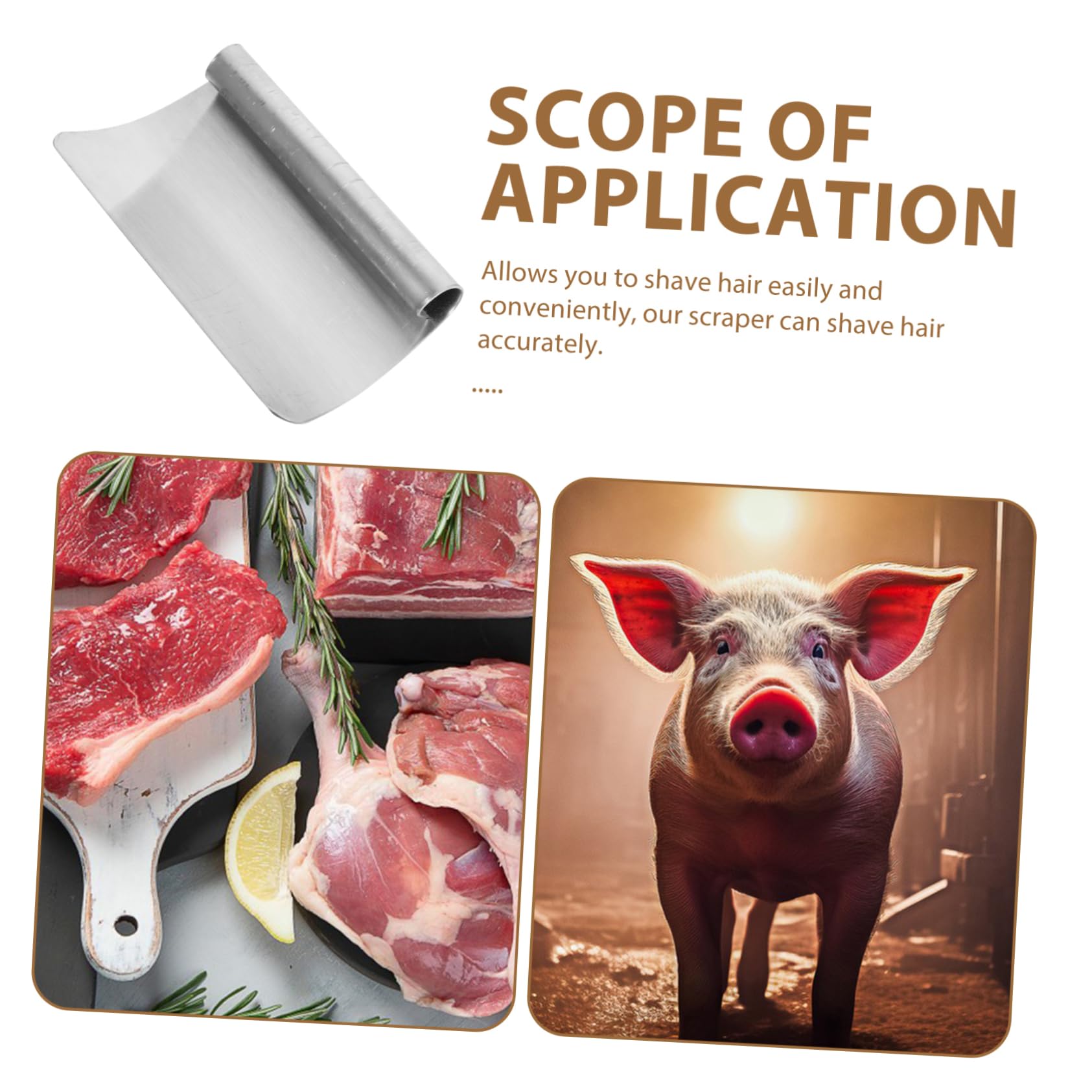 Operitacx 2-Pack Premium Manganese Steel Pig Hair Scraper - Multi-Functional Livestock & Animal Hair Remover Tool for Cats, Pork, and Meat - Durable Kitchen Gadget for Professional & Home Use - Perfect for Butchers, Farmers, and Pet Grooming