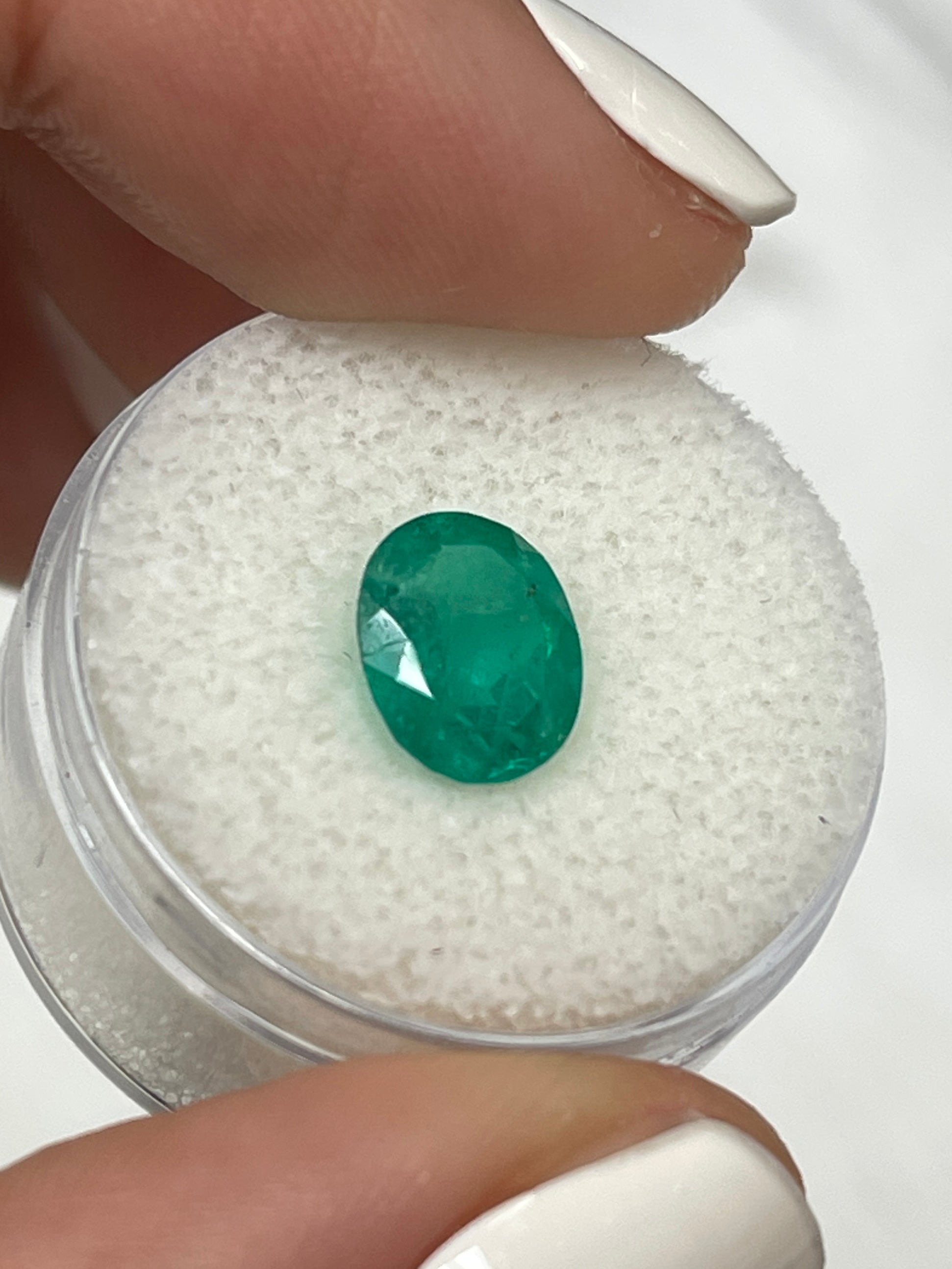 2.03 Carat 9x8mm Dark Green Natural Colombian Loose Emerald Gemstone - Oval Cut for Jewelry Making, Engagement Rings & Fine Collections