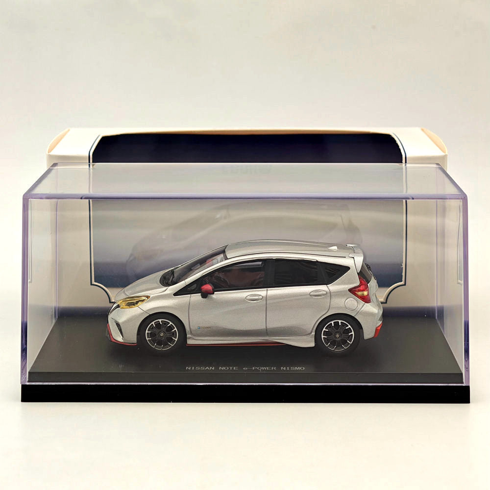 1/43 EBBRO 45440 NISSAN NOTE e-POWER NISMO 2017 Silver Resin Diecast Model Car - Collectible Miniature Vehicle for Display, Gifts & Car Enthusiasts