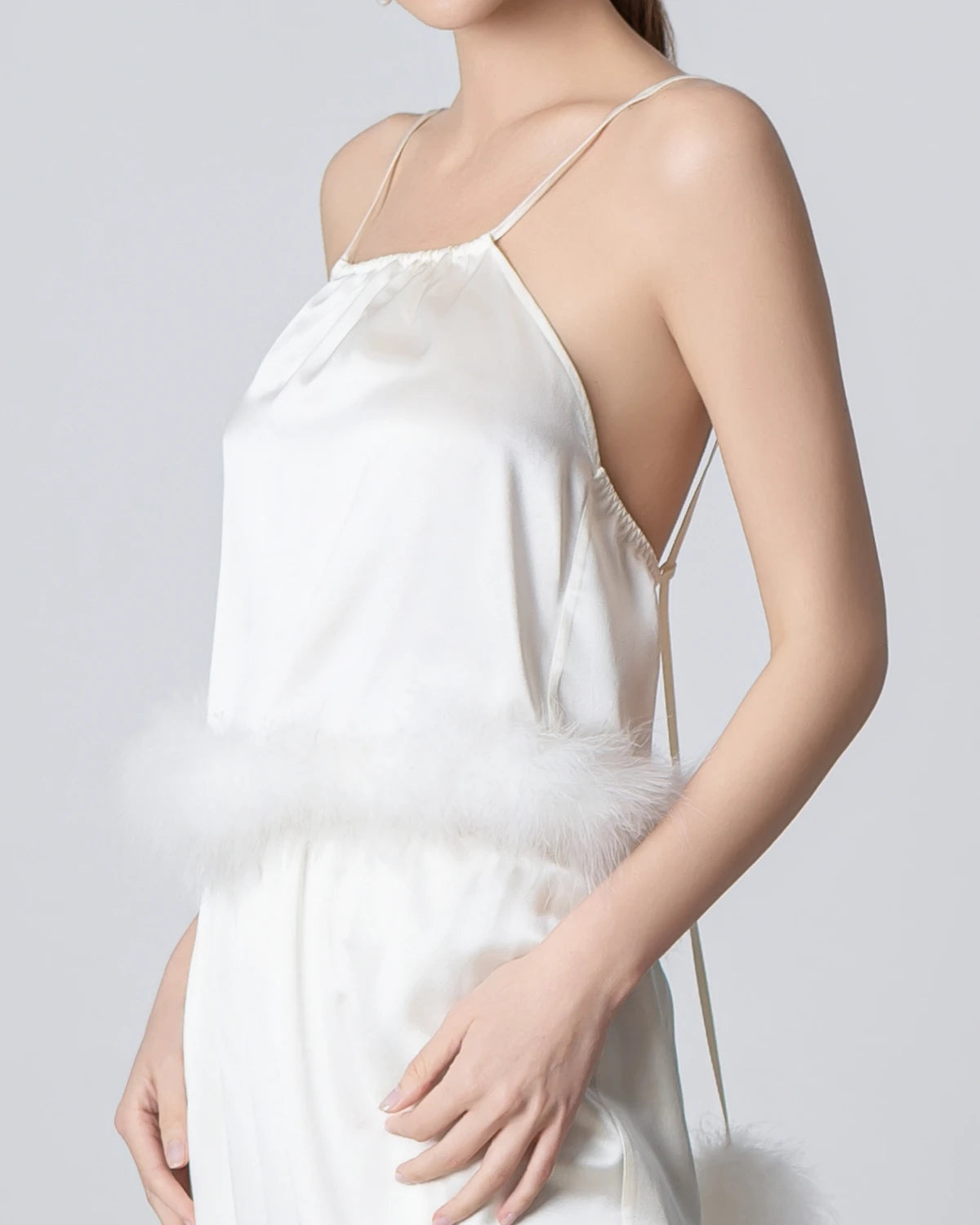 Elegant Backless Silk Camisole & Maxi Skirt Set - Women's Luxury Lingerie & Evening Wear for Date Night, Wedding, Special Occasions