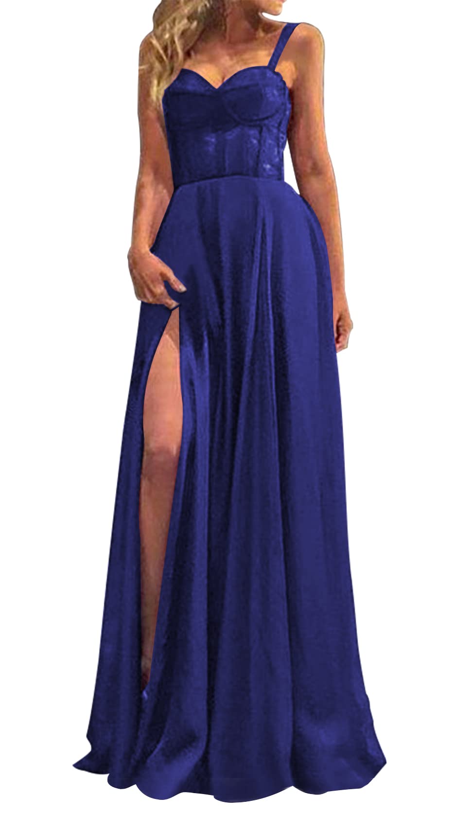 Elegant Long Chiffon Prom Dress with Sweetheart Neckline & High Slit - Formal Evening Gowns for Homecoming, Wedding, Ball & Special Occasions