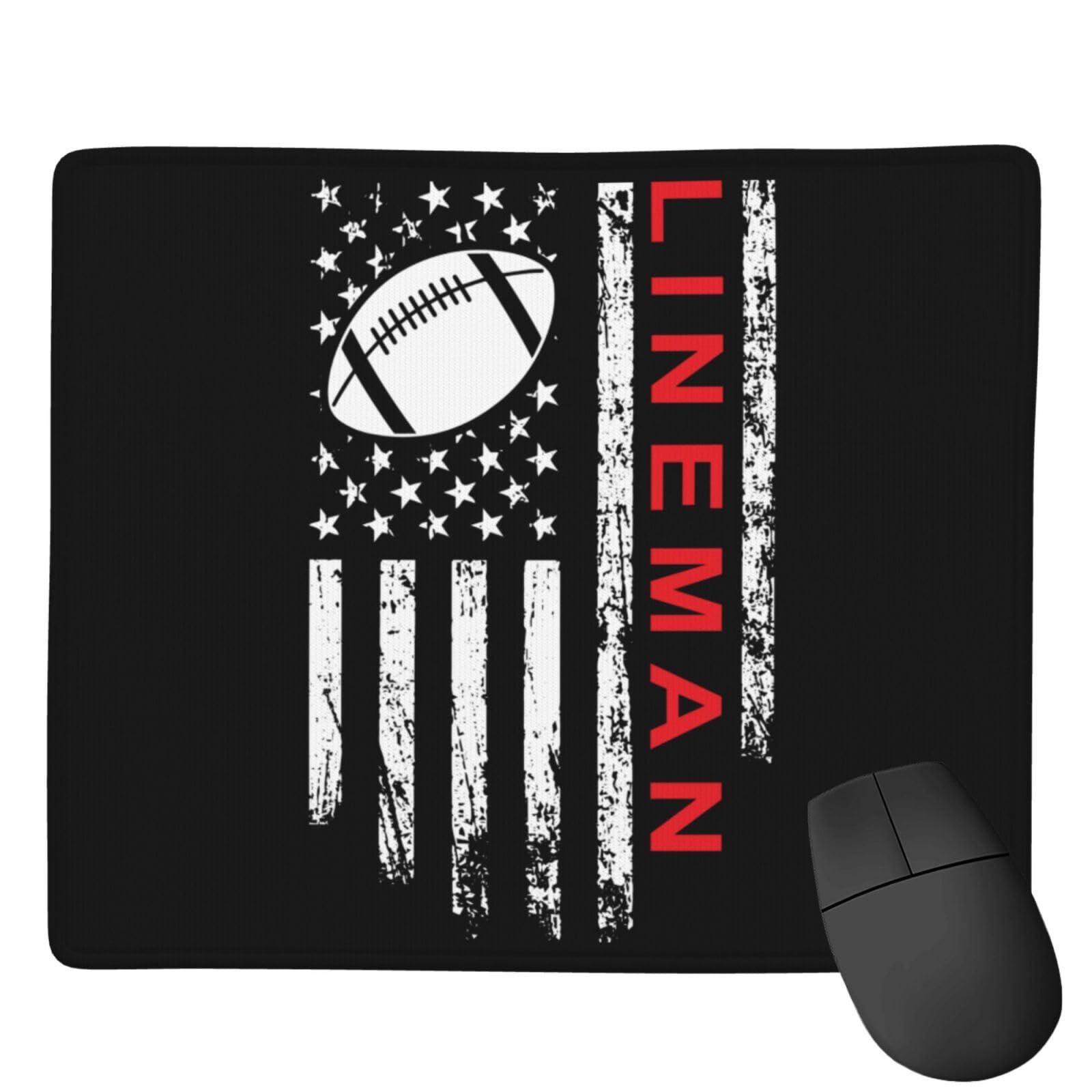 SIYTUAU USA Flag American Football Mouse Pad - Waterproof, Non-Slip Rubber Gaming Mousepad (7x9 inches) for Office, Laptop & PC - Perfect for Sports Fans & Gamers